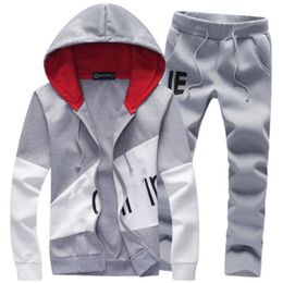 Brand Sporting Tracksuits Suit Men Warm Hooded Tracksuit Track Polo Men's Sweat Suits Letter Print Large Size Sweatsuit Sets Male Clothing