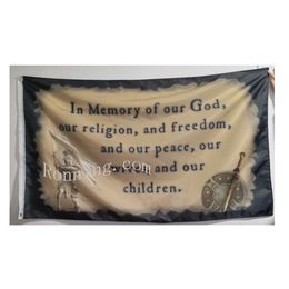 In Memory of our God, Liberty Title Flags 3x5ft, 100D Polyester All Countries , Printing, Double Stitching