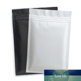 Bags 50pcs Matte Black White Heat Sealable Plastic Flat Mouth Packaging Bag Smell Proof Aluminum Foil Mylar