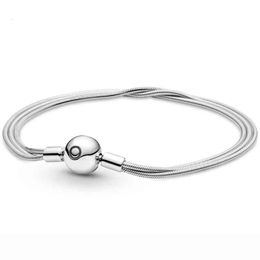 Bracelets Rose Moments Multi Three Thin Snake Chain Ball Circular Clasp Bracelet Fit 925 Sterling Silver Bead Charm Fashion Diy Jewellery