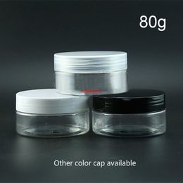 80g Plastic Clear Jar Cosmetic Cream Empty Bottle Transparent Bath Salt Mask Powder Packaging Container Window Cap 20pcsshipping