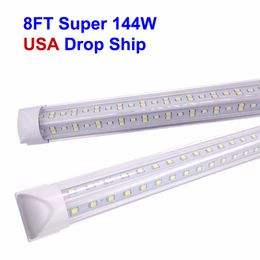 V Shaped Integrated LED Tubes Light 8ft Tube T8 144W Double Sides Shape Fluorescent Lighting 85V-275V 8 foot Leds Shops lights