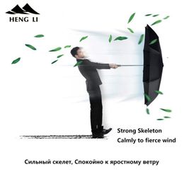 125CM Windproof Automatic Umbrella For Men Brand Large Folding Umbrella Rain Woman Double Golf Business Automatic Car Umbrellas 201104
