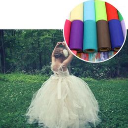table runners wedding wholesale Australia - Decorative Flowers & Wreaths 22MX15cm Colorful 15 Colors Organza Sheer Gauze Table Runner Tissue Tulle Roll Spool Craft Party Wedding Decora