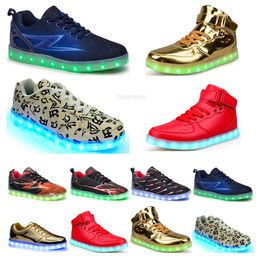 Casual luminous shoes mens womens big size 36-46 eur fashion Breathable comfortable black white green red pink bule orange two 48LMJW