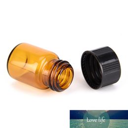 Mini Amber Glass Bottle with Orifice Reducer and Cap Small Essential Oil Vials Travel Makeup Accessories 5pcs