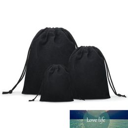 50Pcs / Lot Velvet Black 3 Sizes Jewelery Gift Bags Brace Strap Pouches Wholesale10*12cm 7*9cm 5*7cm B-057-1