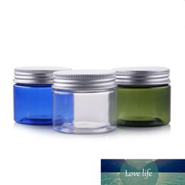 50pcs/lot New Arrived 50g Transparent Small Plastic PET Jars With Aluminum Lid Blue Color Empty Cosmetic Sample Jar With Lid