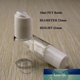 10ML White Press Cap Bottle Clear Plastic Lotion Sub-bottling Empty Cosmetic Shampoo Container With Screw Lid 100PCS/LOT