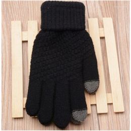 Five Fingers Gloves Hirigin Women Touch Screen Lady Winter Warm Fleece Lined Thermal Knitted Mittens1