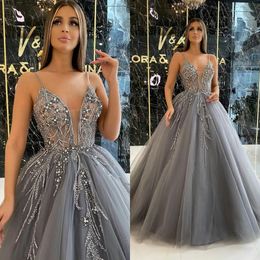 Perline 2021 Prom Dresses africano una cinghia Silver Line con scollo a V abito da sera Plus Size partito convenzionale Pageant abiti
