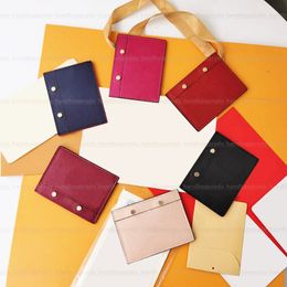 Top quality Luxurys Designers Card holder Wallets Key Genuine Leather Holders handbag Men Women's COIN free Black Lambskin with box Purse Pocket Interior Slot