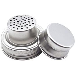 Mason Jar Shaker Lids Stainless Steel cover for Regular Mouth Mason Canning Jars Rust Proof Cocktail Shaker Dry Rub Cocktail 70mm LX3706