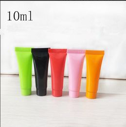 Free Shipping 10ml Plastic Hose Bottle Red pink Black Empty Cream packaging Green Orange Cosmetic Containers