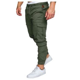 2021 New Men Joggers Brand Male Multi-pocket Trousers Casual Drawstring Pants Sweatpants Jogger Casual Fitness Workout Sweatpant H1223