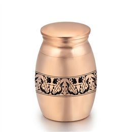 16x25mm Mini Ashes Urn For Pet/Human Engraved With Flowers Cremation Keepsake Ashes Memorial Urns Funeral Jar