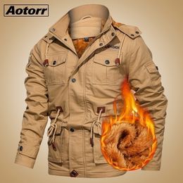 Men's Military Bomber Leather Jackets New Autumn Winter Thick Warm Tactical Pilot Multi-Pocket Militory Jacket Cargo Coat 201130