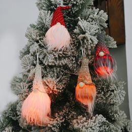 Christmas Santa Lighting Decorations Long Beard Gnome Dolls Gifts Goods Christmas Tree Ornaments Home Decor