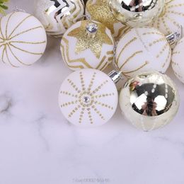 24Pcs white gold Mixed Christmas Tree Decor Balls Xmas Party Window Home Furnish Christmas Hanging Ball Ornament S10 20 Dropship 201203