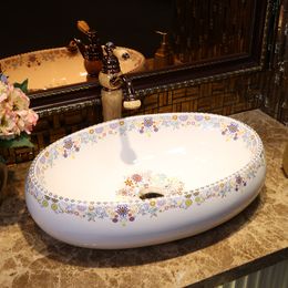 Bathroom sinks vintage Counter Top ceramic bathroom sinks wash basin