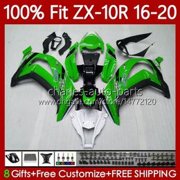 Injection Fairings For KAWASAKI NINJA ZX-10R ZX 10 R 1000 CC ZX1000 C 16-20 105No.18 ZX 10R 1000CC 2016 2017 2018 2019 2020 ZX-1000 ZX10R 16 17 18 19 20 OEM Body green black blk