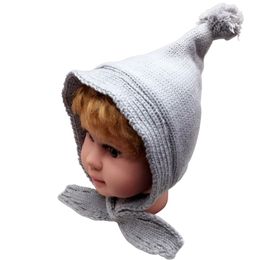 Children Hats Small Pomon Ball Hat Kids Knitted Caps Girl Protect Ears Cashmere Winter Accessories Babies Warm Cap MZ53