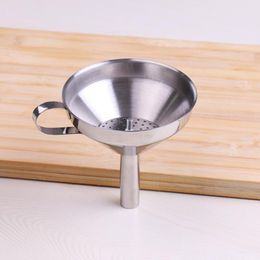 Functional Stainless Steel Kitchen Oil Honey Funnel with Detachable Strainer/Filter for Perfume Liquid Water Tools LX3951