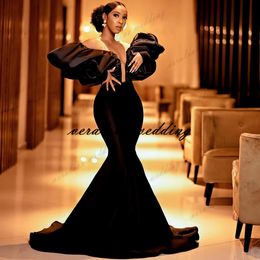 African Satin Evening Dress Mermaid Off Shoulder Aso Ebi Prom Gown Women Informal Reception Party Dress