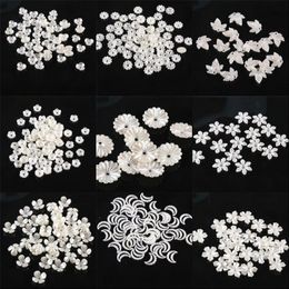 ABS Imitation Pearl Beaded Flower Half Round Beads Mix Flowers Hearts Bead DIY Clothing Accessories Jewelry Handmade Crafts