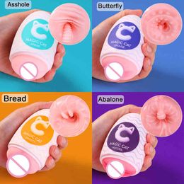 NXY Sex Masturbators Arts Feeler Portable Masturbation Cup 6 Models Realistic Vagina Anal Sucking Oral Aircraft Toys for Men 220127