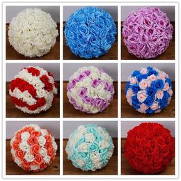 Artificial Rose balls Kissing Balls Silk Flower Hanging Christmas Ornament Wedding Event Party Centrepieces Decorations Rose Balls