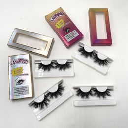 Lashwood Lashes Box with 27mm Mink Eyelashes 5D Mink Lashes Strip Lashes Black Band Eyelashes FDshine