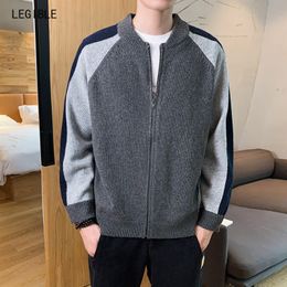 Legible Men's Sweaters Autumn Winter Warm Sweater Jackets Mens Patchwork Cardigan Coats Male Clothing Casual Knitwear 201022