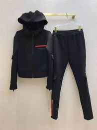 Women Tracksuits Flower Jacket And Pants Trouse Sport Slim for Lady With Letters Zippers Spring Autumn Hoodie Sets