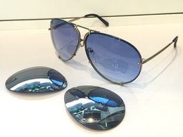 8478 Sonnenbrille Spiegellinse Vollformat heißer Verkaufsstil UV-Schutz mit zusätzlichem Linsenaustausch Männer besondere Top-Qualität mit Etui