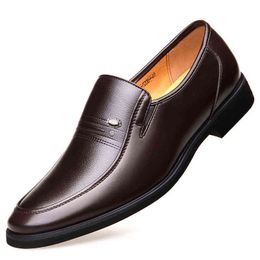 Dress Shoes 2022 Men Leather Pointed Toe Quality Black Microfiber Soft Breathble Size 47 48 Man 220223