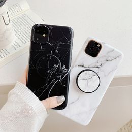 Fashion Marble Stone Cell Phone Cases for iPhone 14 13 12 11 Pro Max X XS XR 8 7 6S Plus Soft TPU Case with Bracket