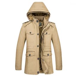Men's Trench Coats Wholesale- Hooded Coat Men Cloak Long Jackets Parka Cotton Thick Fleece Winter Mens Overcoat Casual Male Windbreaker M-6X