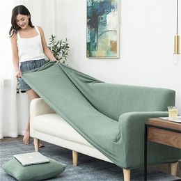 Drop Shipping SlipCovers Knitting Sofa Covers for Living Room L shape Sectional Armchair Couch Cover Smooth Elastic Sofa Cover 201222