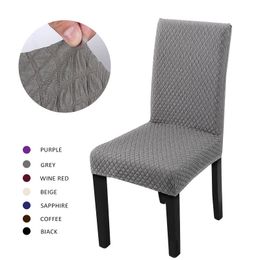 Knitted Thicken Chair Cover Solid Colour Stretch Elastic Removable Anti-dirty Folding Multifunctional Home Chair Cover 1 PC Y200104
