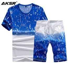 Tracksuit Men Clothes 2020 T-shirts and Shorts Sets Men's Sports Suit Two Piece Set Jogging Homme Sportswear Suit T Shirts Sets LJ201123
