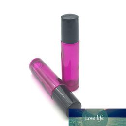 50pcs 10ml Rose-red Thick Glass Roll on Empty Essential Oil Parfum Bottles Roller Ball Travel Use Necessaries 10cc