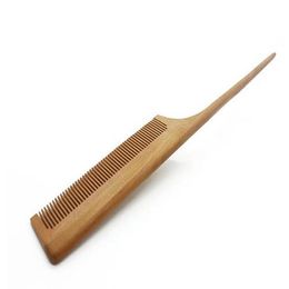 2022 new Peach wood pointed tail comb pick needle comb smooth hair massage wooden comb small gift