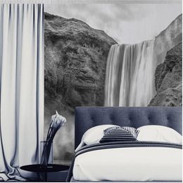 Characteristic waterfall wallpapers natural TV background wall modern wallpaper for living room