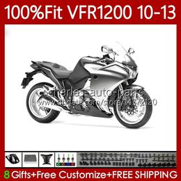 Bodys Injection For HONDA Crosstourer VFR1200F VFR 1200 RR CC 2010 2011 2012 2013 76No.95 VFR1200RR VFR-1200 10-13 VFR1200X Gloss Silver VFR1200 F X 10 11 12 13 Fairing