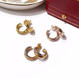 Classic style Punk Women three lines connect hook earring Stainless Steel Ear Hoop Earrings Gauges NEW mix mix Colours Jewellery PS5658