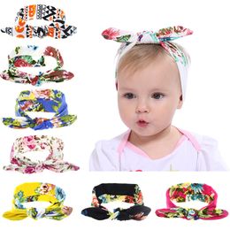 Baby Multicolor Knotted Rabbit Ear Headband Peony Flower Knotted Children Headband Hair Accessories