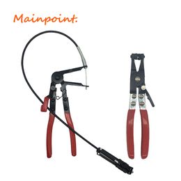 2Pcs Auto Vehicle Hand Tools Cable Type Flexible Wire Long Reach Hose Clamp Pliers Tools Straight Hose Clamp Pliers Hand Tools Y200321