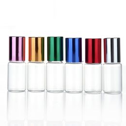 5ml Clear Glass Essential Oil Roller Bottles with Glass Roller Balls Aromatherapy Perfumes Lip Balms Roll On Bottles DH4800