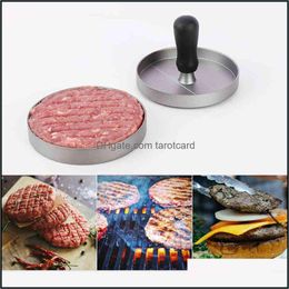 Meat & Potry Tools Kitchen Kitchen, Dining Bar Home Garden Round Shape Non-Stick Toolscoating Hamburger Press Aluminum Alloy Hamburgers Beef